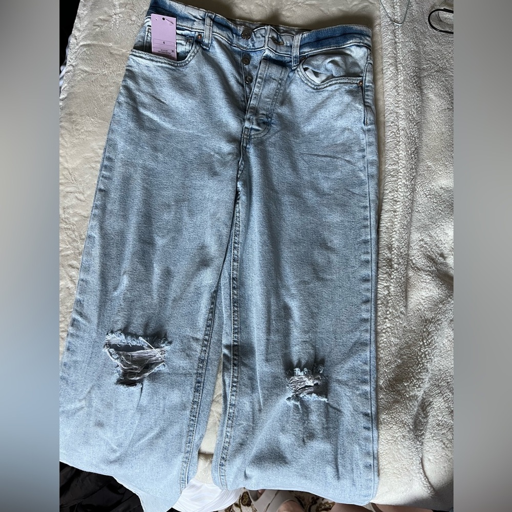 Wild Fable High Rise Straight Distressed Jeans